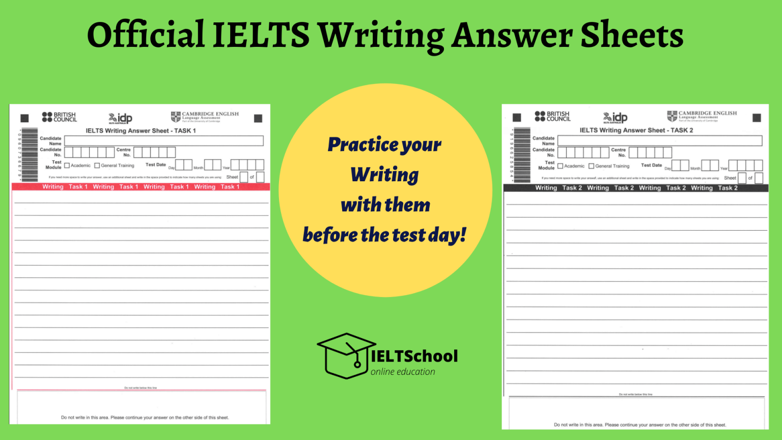 Practice Your Listening/Reading/Writing With Official IELTS Answer Sheets!